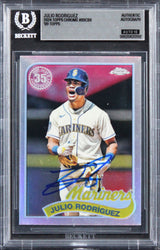 Mariners Julio Rodriguez Signed 2024 Topps Chrome #89CB6 Card Auto 10! BAS Slab