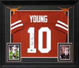 Vince Young "05 Nat'l Champs" Signed Burnt Orange Pro Style Framed Jersey BAS W