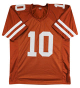 Texas Vince Young "05 Nat'l Champs" Signed Burnt Orange Pro Style Jersey BAS Wit