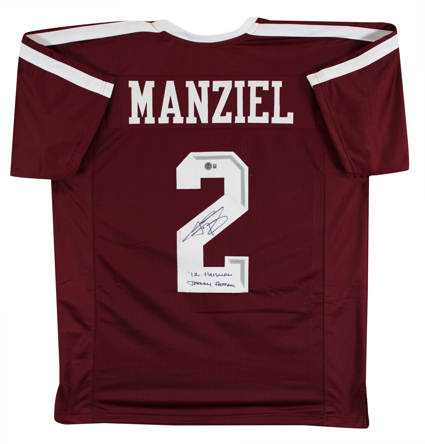 Texas A&M Johnny Manziel "2x Insc" Signed Maroon Pro Style Jersey BAS #2W560331