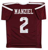 Texas A&M Johnny Manziel "2x Insc" Signed Maroon Pro Style Jersey BAS #2W560331