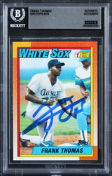 White Sox Frank Thomas Signed 1990 Topps #414 Rookie Card Auto 10! BAS Slabbed