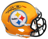 Steelers Hines Ward Signed 1962 Throwback Speed Mini Helmet w/ Case BAS Witness