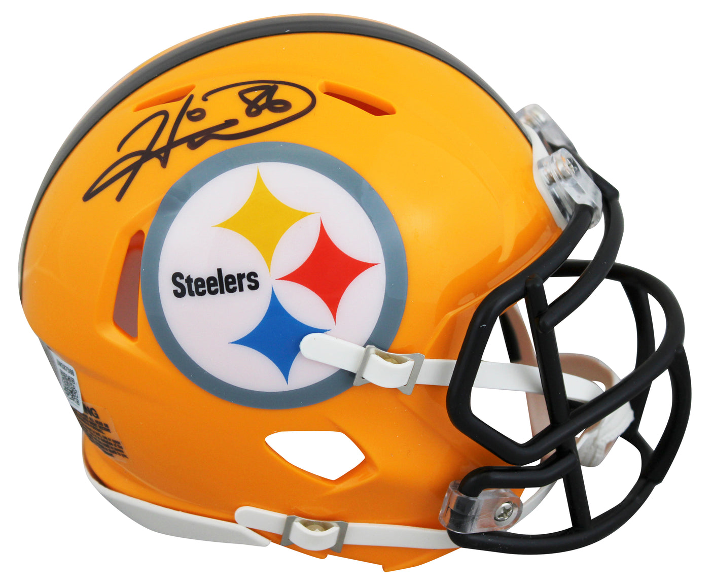 Steelers Hines Ward Signed 1962 Throwback Speed Mini Helmet BAS Witnessed