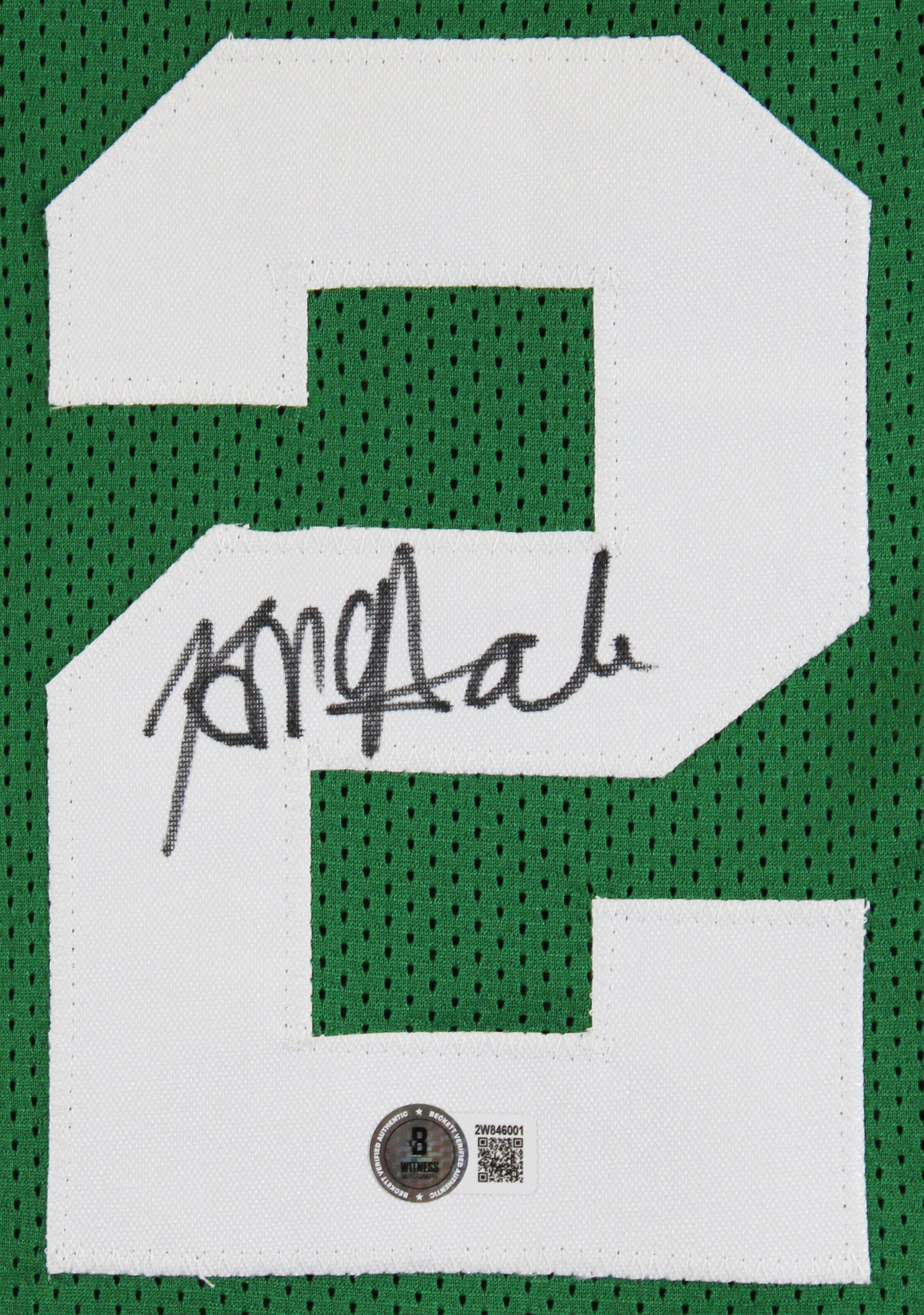 Kevin McHale Authentic Signed Green Pro Style Framed Jersey BAS Witnessed 2