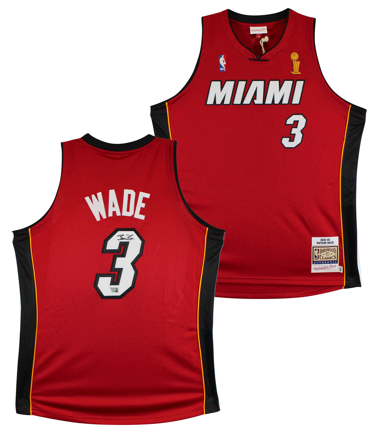 Heat Dwyane Wade Signed 2005-06 Red Mitchell & Ness Authentic Jersey Fanatics