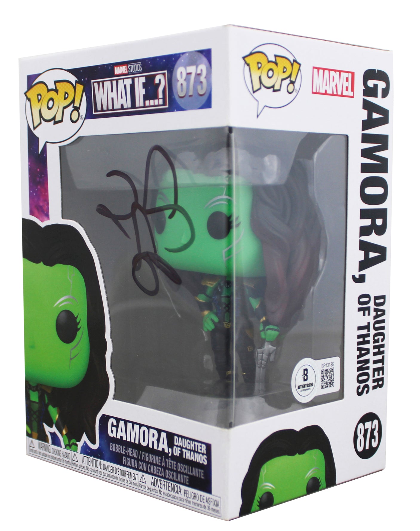 Zoe Saldana Guardians of the Galaxy Signed #873 Funko Pop Figure BAS #BP13136