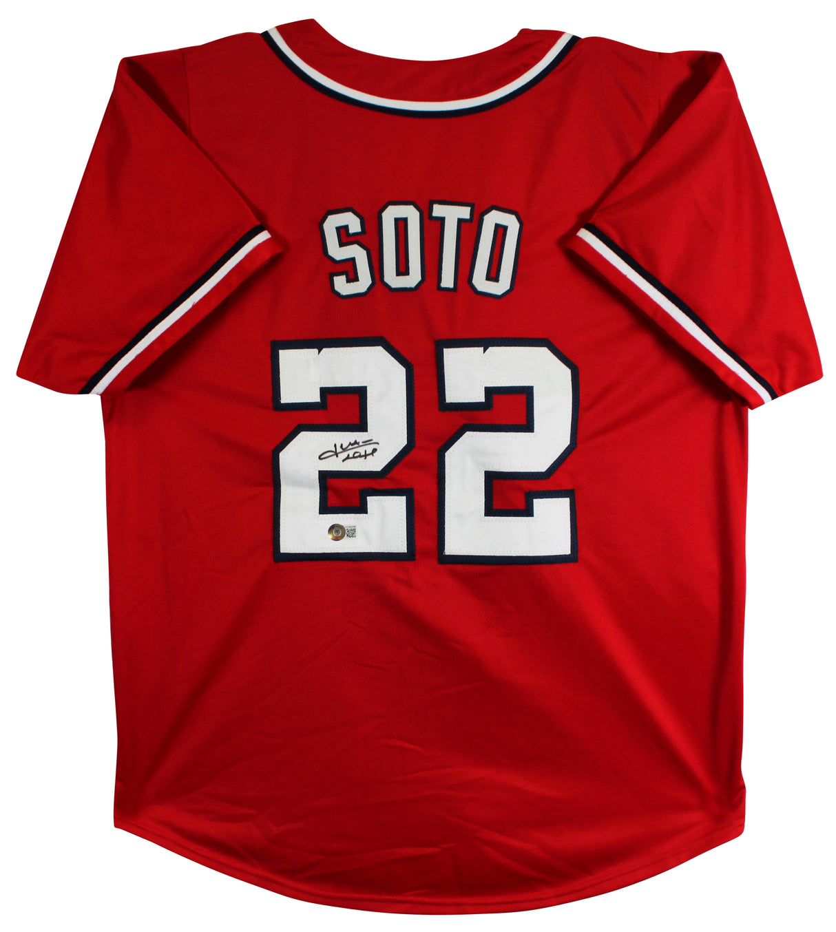 Juan Soto Authentic Signed Red Pro Style Jersey BAS Witnessed #WL84258