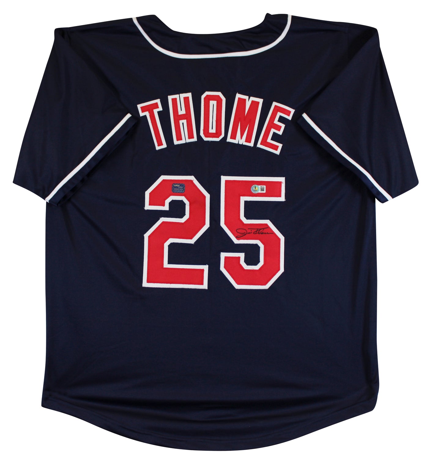 Jim Thome Authentic Signed Navy Blue Pro Style Jersey Autographed BAS Witnessed