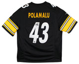 Steelers Troy Polamalu Authentic Signed Black Nike Limited Jersey BAS Witnessed