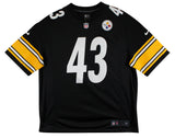 Steelers Troy Polamalu Authentic Signed Black Nike Limited Jersey BAS Witnessed