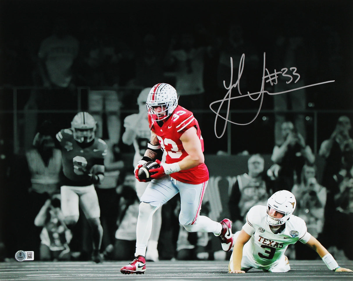 Ohio State Jack Sawyer Signed 16x20 Framed Horizontal Spotlight Photo BAS Witn