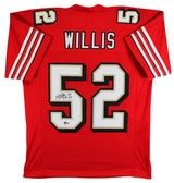 Patrick Willis "HOF 24" Signed Red Pro Style Jersey w/ Dropshadow BAS Witness 3
