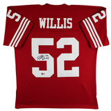 49ers Patrick Willis "HOF 24" Signed Red Mitchell & Ness Jersey BAS Witnessed