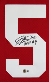49ers Patrick Willis "HOF 24" Signed Red M&N Framed Jersey BAS Witnessed