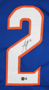 Boise State Ashton Jeanty Authentic Signed Blue Pro Style Jersey BAS Witnessed