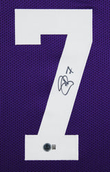 LSU Patrick Peterson Authentic Signed Purple Pro Style Framed Jersey BAS Witness