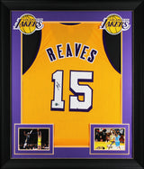 Austin Reaves Signed Yellow Pro Style Framed Jersey w/ White #'s BAS Witnessed