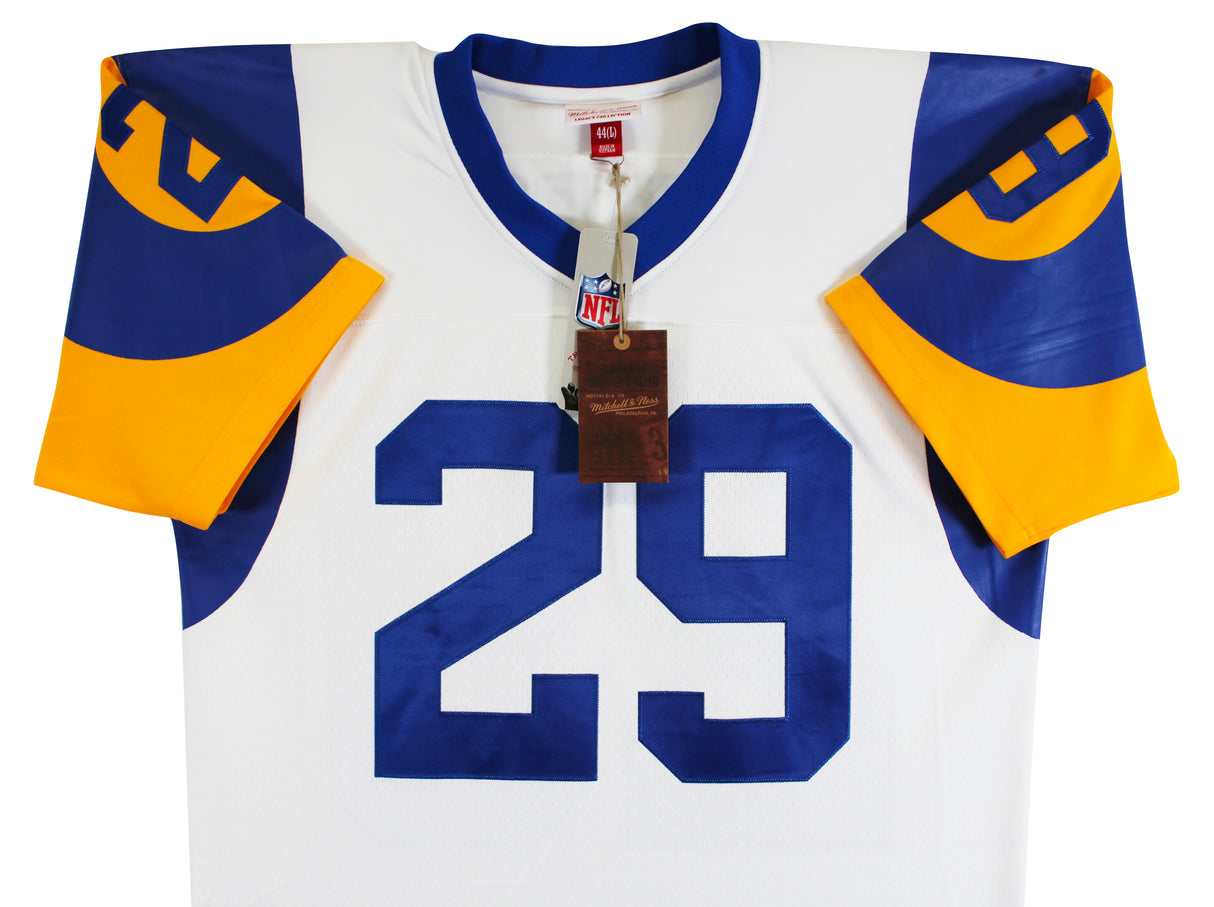 Rams Eric Dickerson "HOF 99" Authentic Signed White M&N Jersey BAS Witnessed
