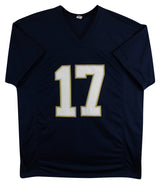 Notre Dame Jack Coan Authentic Signed Navy Pro Style Jersey JSA #WIT714153