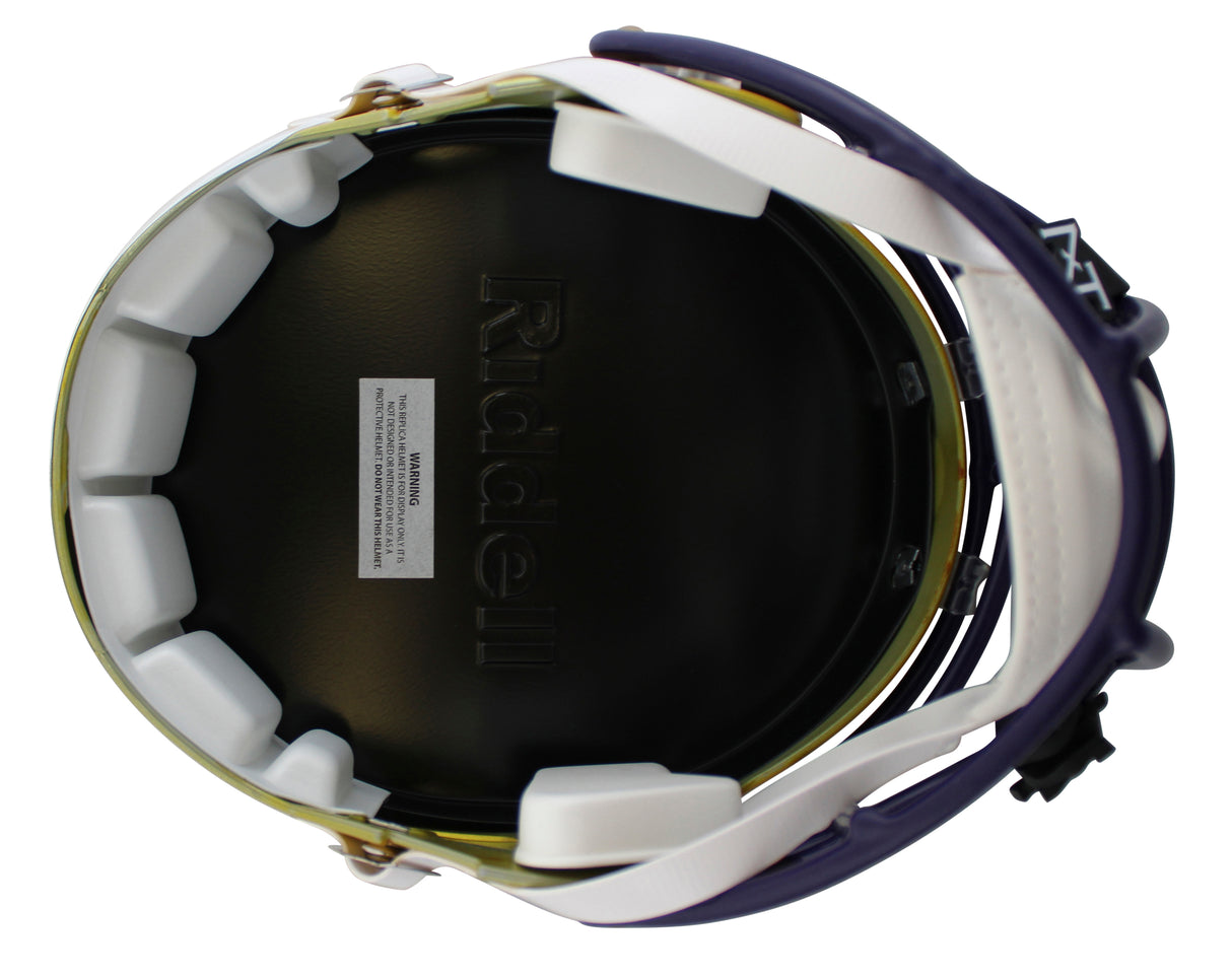 Vikings Adrian Peterson Signed Flash Full Size Speed Rep Helmet BAS Wit #WS10347