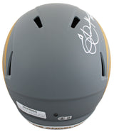 Rams Eric Dickerson "HOF 99" Signed Slate Full Size Speed Rep Helmet BAS Wit 2