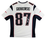 Patriots Rob Gronkowski Authentic Signed White Nike Limited Jersey BAS Witnessed