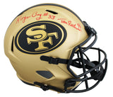 49ers Tom Rathman & Roger Craig Signed Rave F/S Speed Rep Helmet W/ Case BAS Wit