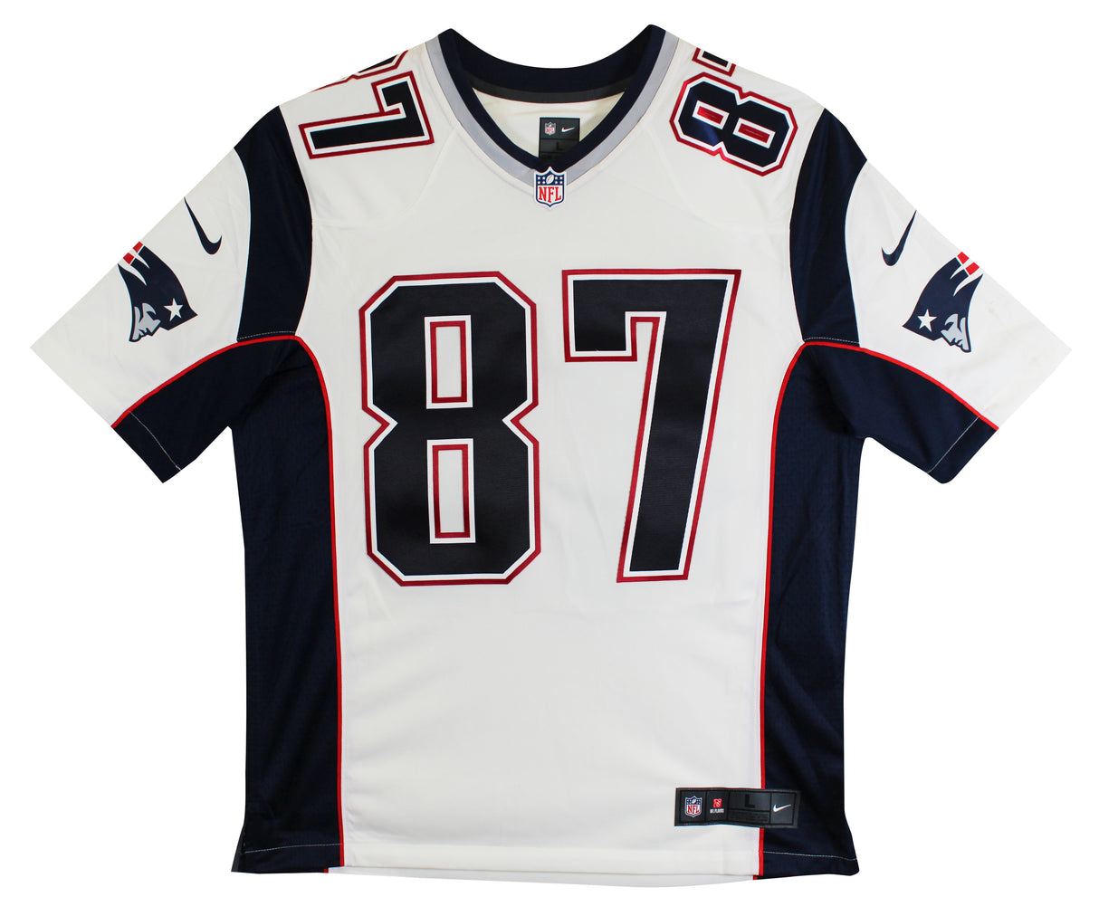 Patriots Rob Gronkowski Authentic Signed White Nike Limited Jersey BAS Witnessed