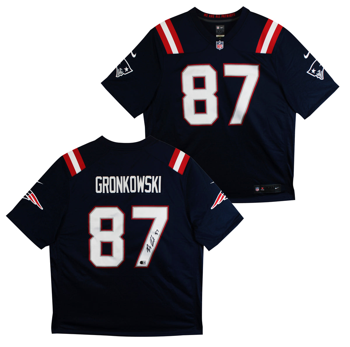 Patriots Rob Gronkowski Signed Navy Blue 2020 Nike Limited Jersey BAS Witnessed