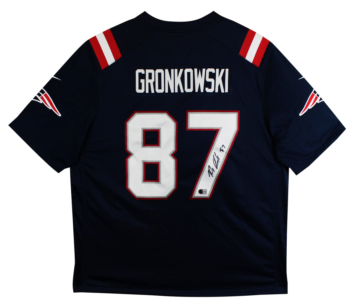 Patriots Rob Gronkowski Signed Navy Blue 2020 Nike Limited Jersey BAS Witnessed