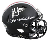 Ohio State Jack Sawyer "2024 Nat'l Champs" Signed Black Speed Mini Helmet BAS W
