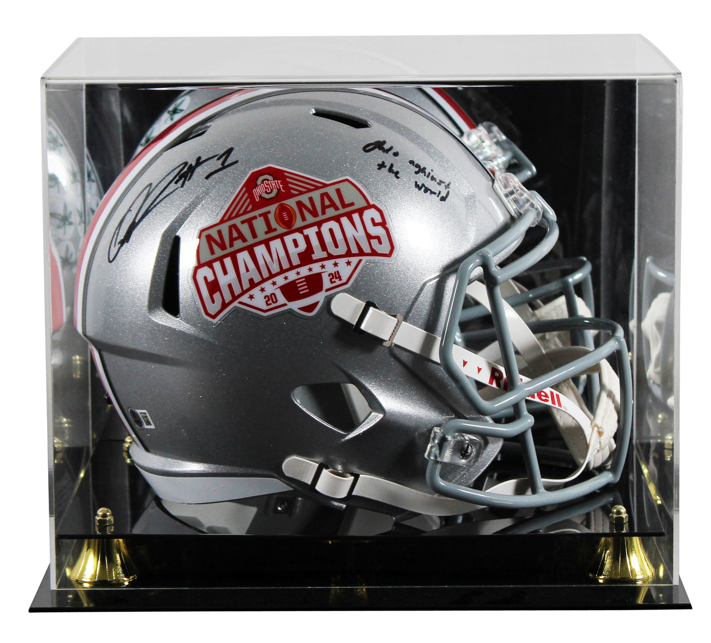 OSU Quinshon Judkins "OATW" Signed Nat'l Champs F/S Speed Rep Helmet W/ Case BAS