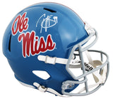 Ole Miss Patrick Willis Signed Powder Blue Full Size Speed Rep Helmet BAS Wit