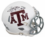 Johnny Manziel Autographed/Inscribed "HEISMAN '12" Texas A&M Aggies White Alternate Speed Mini Helmet Beckett Witnessed