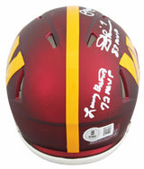 Commanders (3) Theismann, Moseley & Brown Signed Speed Mini Helmet W/ Case BAS W
