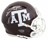 Johnny Manziel Autographed/Inscribed "HEISMAN '12" Texas A&M Aggies Speed Mini Helmet Beckett Witnessed