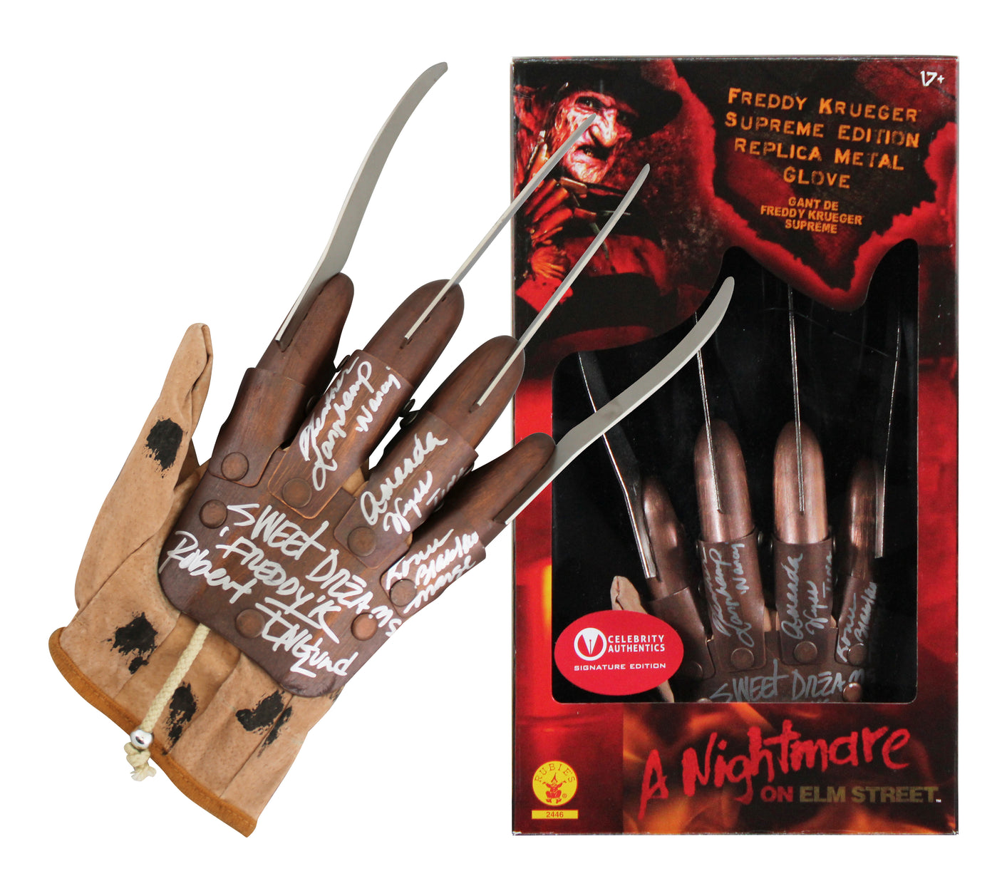 (4) Englund, Langenkamp, Wyss +1 Signed Deluxe Metal Freddy Krueger Glove BAS