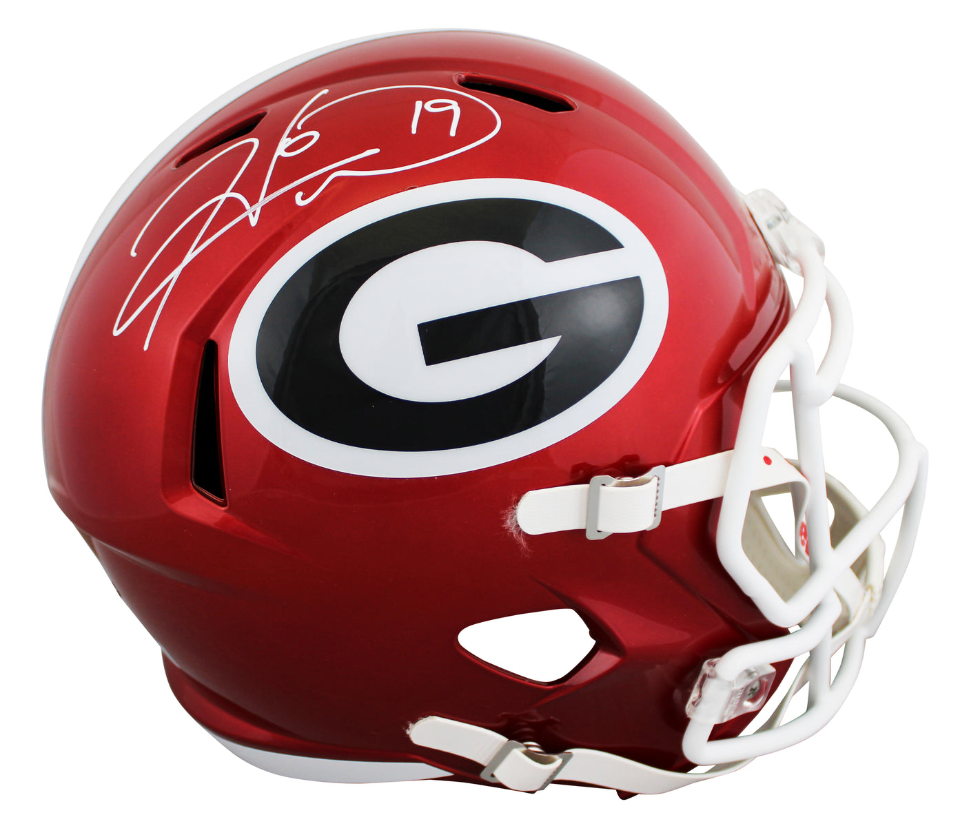 Georgia Hines Ward Signed Flash Full Size Speed Rep Helmet W/ Case BAS Witnessed