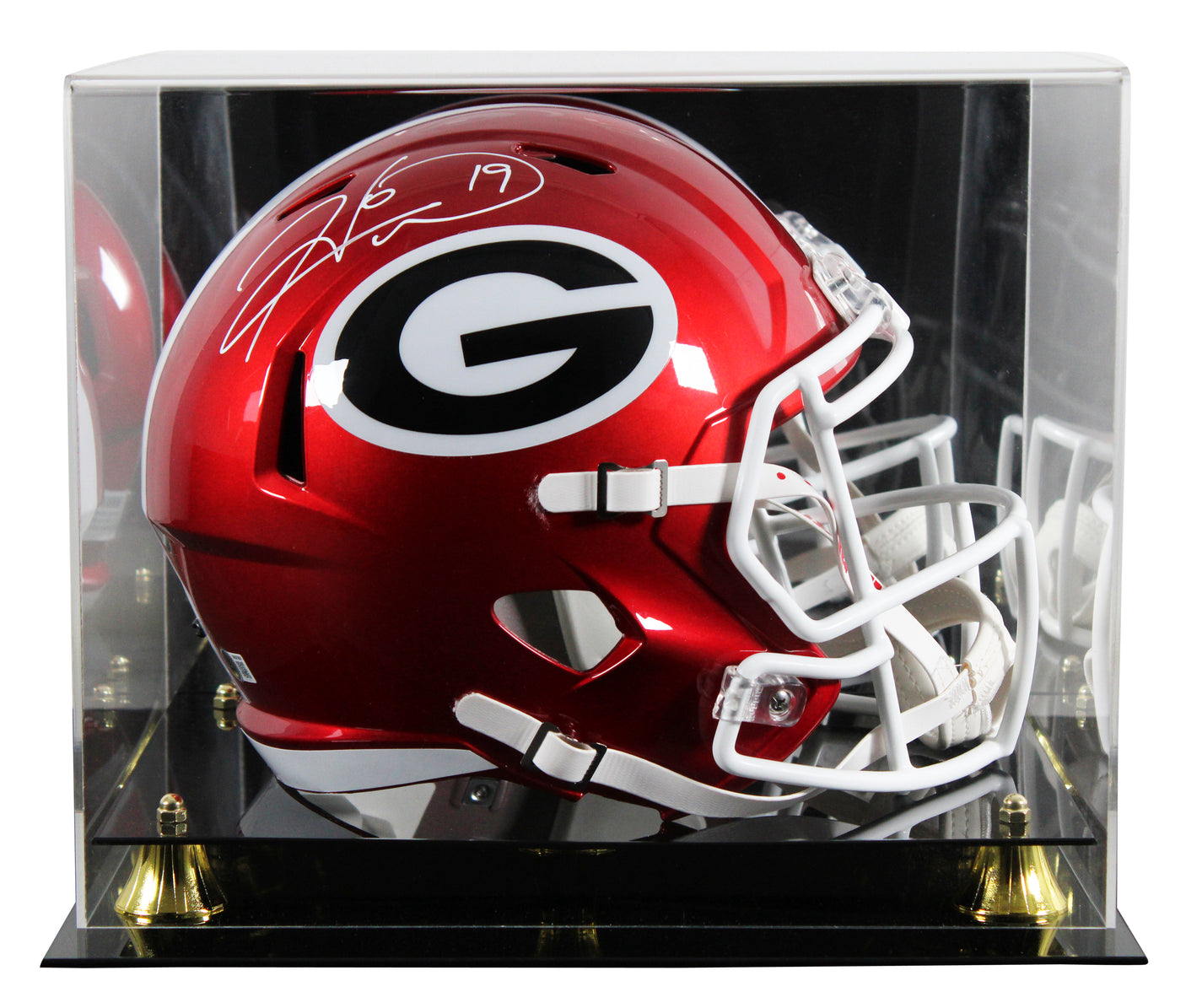 Georgia Hines Ward Signed Flash Full Size Speed Rep Helmet W/ Case BAS Witnessed