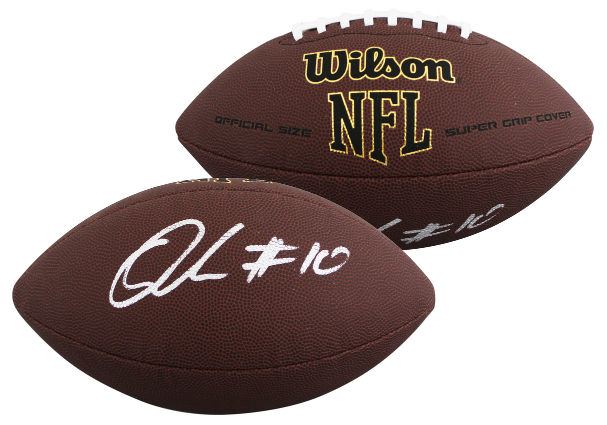 Browns Quinshon Judkins Authentic Signed Wilson Super Grip Football BAS Witness