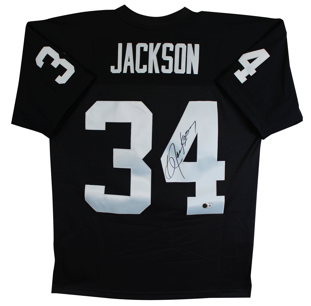 Raiders Bo Jackson Authentic Signed Black Mitchell & Ness Jersey BAS Witnessed