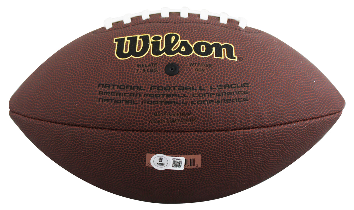 Browns Quinshon Judkins Signed Wilson Super Grip Football W/ Case BAS Witnessed