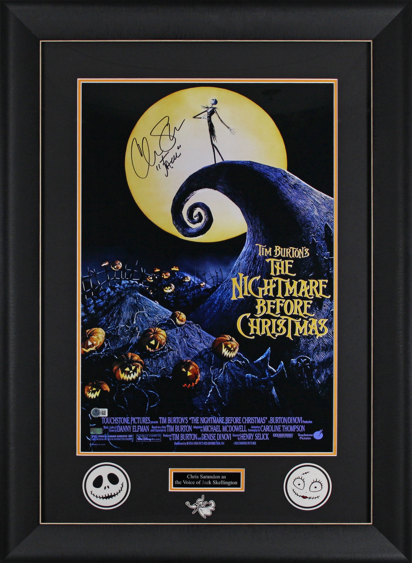 Chris Sarandon The Nightmare Before Christmas Signed Framed 16x24 Photo BAS
