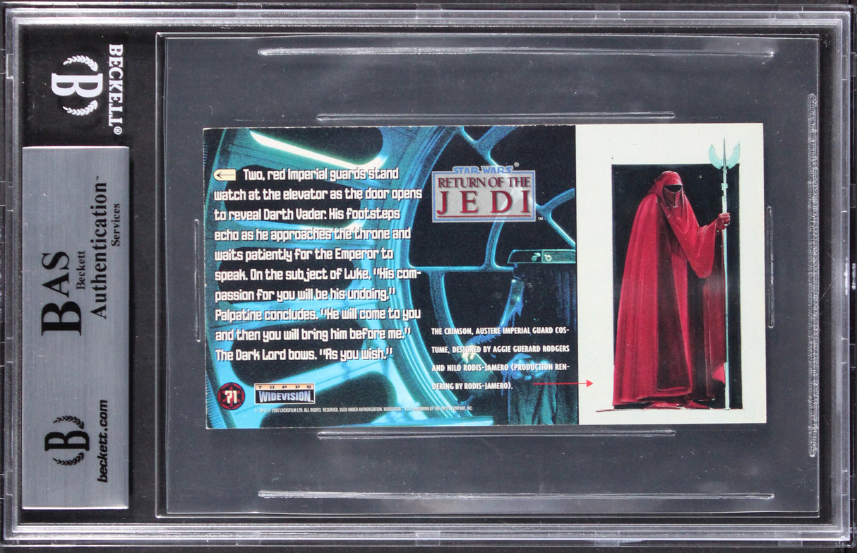 (2) Prowse & Pierre Signed 1996 Star Wars Widevision #71 Card BAS Slabbed
