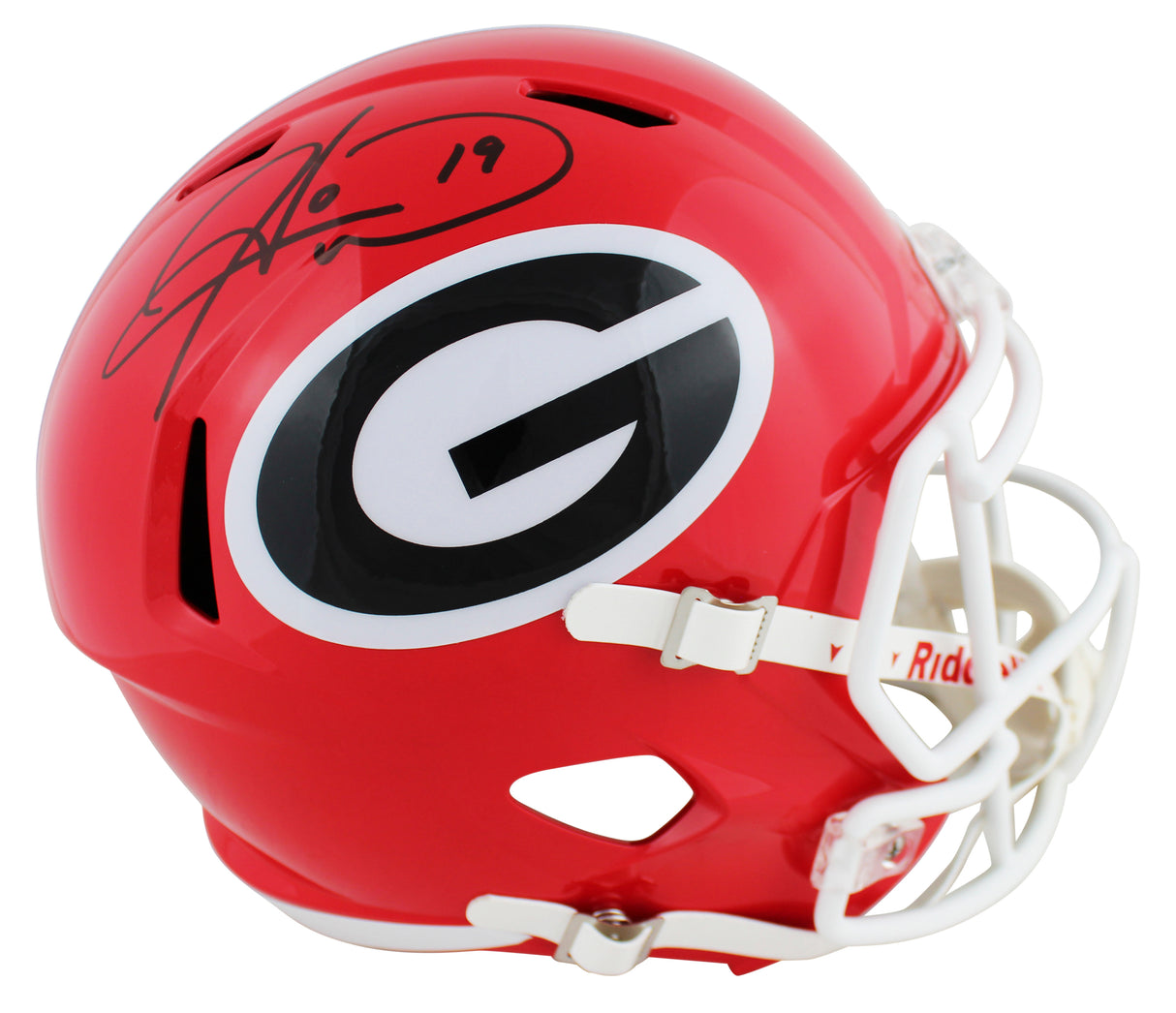 Georgia Hines Ward Signed Full Size Speed Rep Helmet W/ Case BAS Witnessed