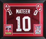 Oklahoma John Mateer Signed Maroon Pro Style Framed Jersey BAS Witnessed