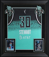 Liberty Breanna Stewart Signed Black & Green Nike Framed Jersey JSA #CL31405