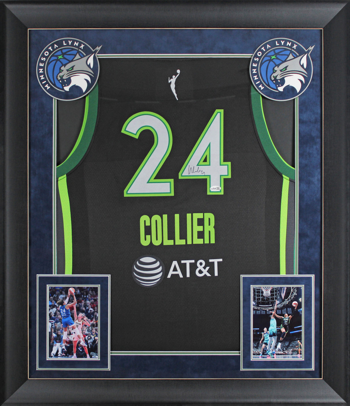 Lynx Napheesa Collier Authentic Signed Black Nike Framed Jersey JSA #CL31375