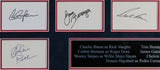 Major League (7) Sheen, Snipes, Berenger, Russo +3 Signed Framed Display BAS LOA